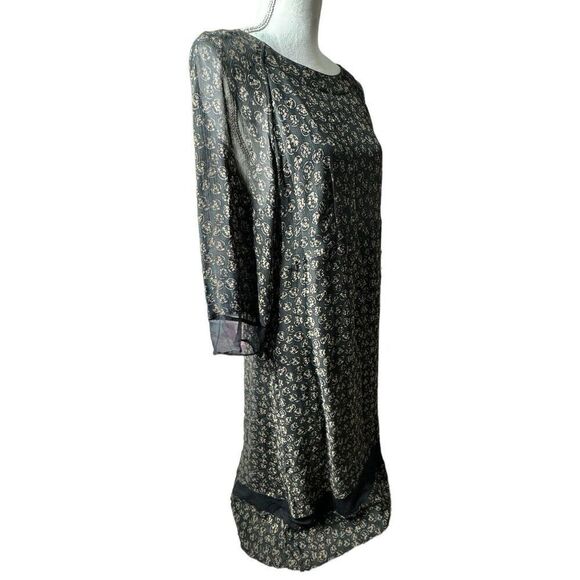 J. Jill  Women’s Green Floral Lined 3/4 Sleeve Shift Maxi Dress Cottagecore Sz M - Picture 3 of 5